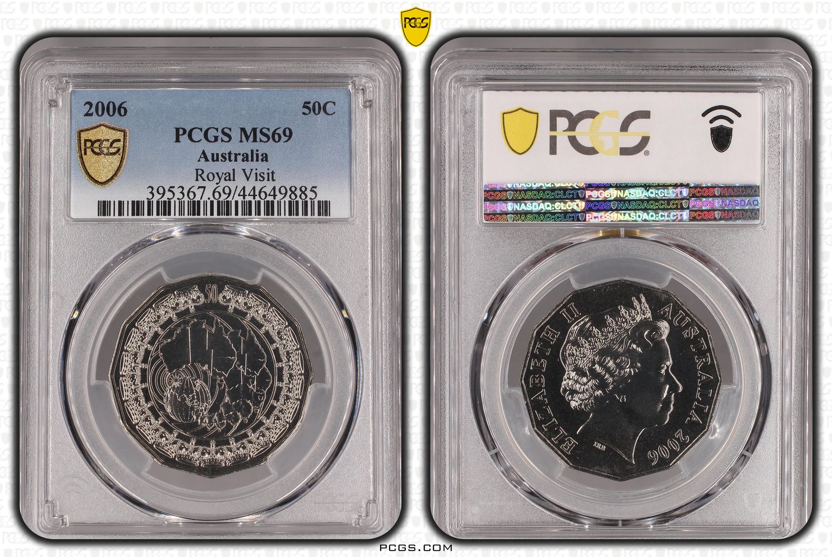 90 · 2006 Australia Fifty Cent, 50c Royal Visit PCGS - MS69 -885