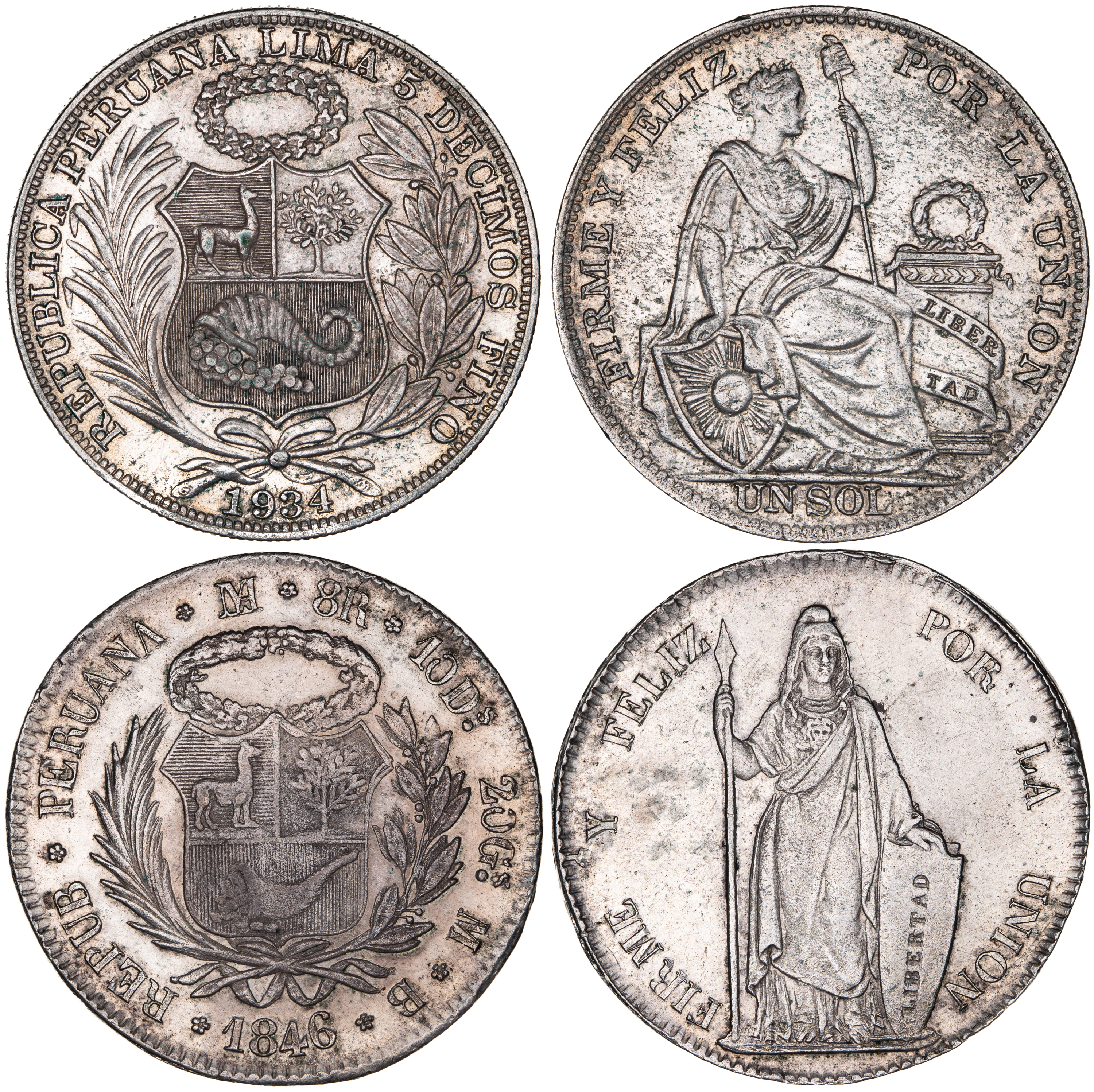 Peru, Eight Reales, 1846 MB, gVF