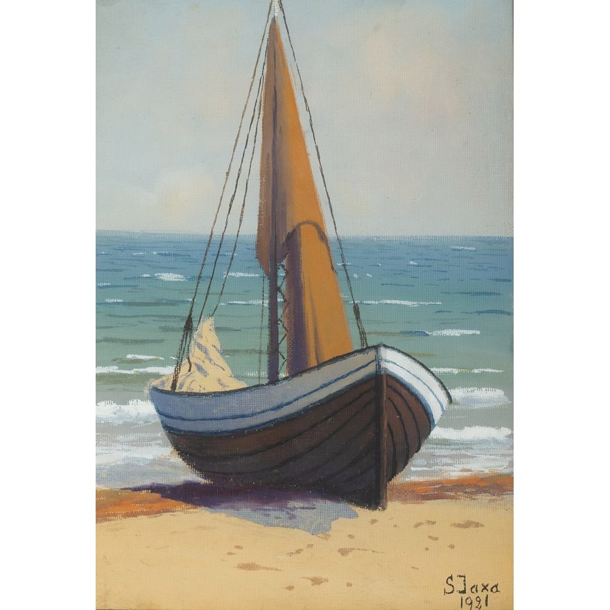 Soter Małachowski-Jaxa | Łodź na brzegu, 1921 r.