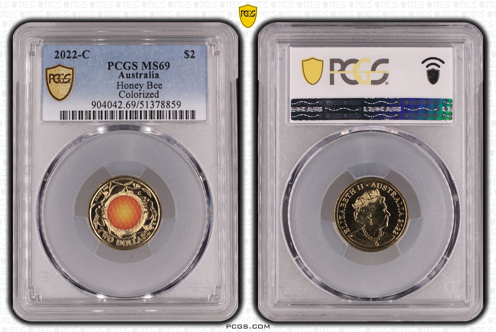 Honey Bee Colorized, Two Dollar, 2022-C, PCGS MS69