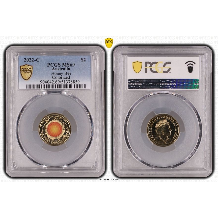 Honey Bee Colorized, Two Dollar, 2022-C, PCGS MS69