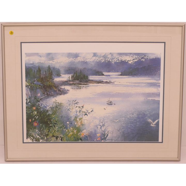 Nita Engle (b.1925) ''Misty Isle'' S/N Lithograph. Framed Measurements 28x35''