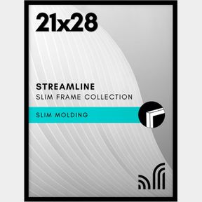AMERICANFLAT 21X28 POSTER FRAME WITH POLISHED PLEXIGLASS - STREAMLINE COLLECTION - THIN BORDER PICTURE FRAME FOR WALL DISPLAY - HA