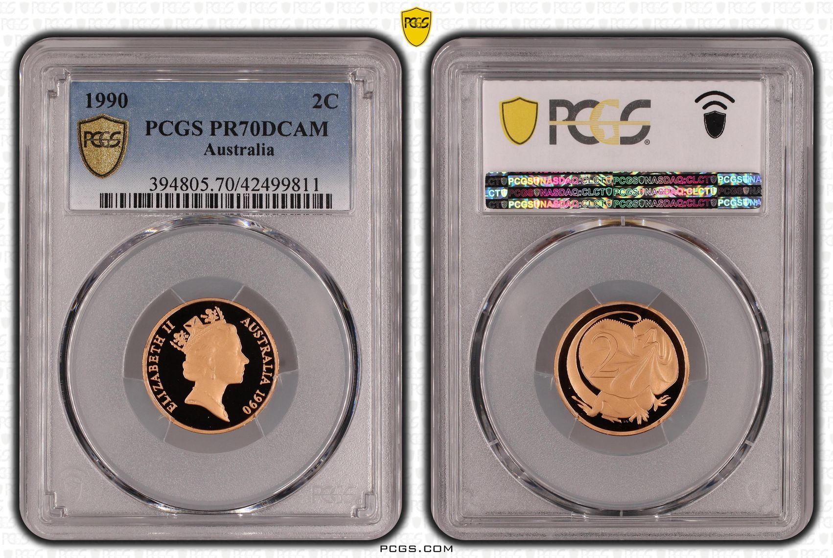 1990 Australia Two Cent, 2c PCGS - PR70DCAM POP 30/0 -811