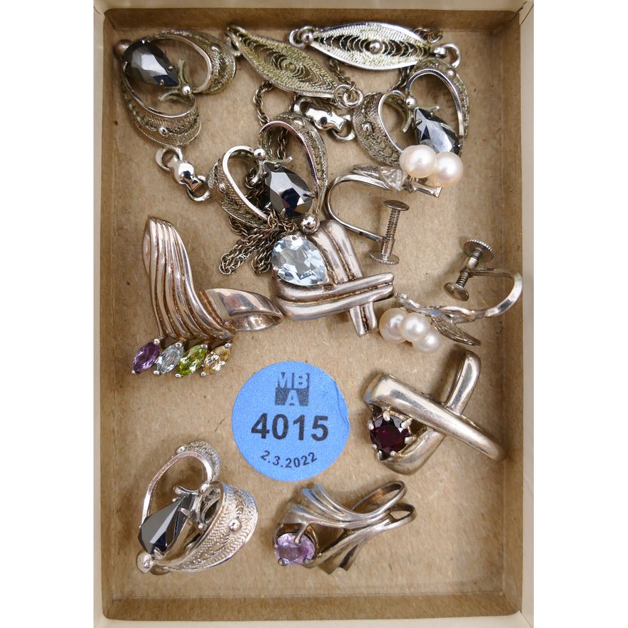 Box Vintage Sterling Earrings and Pendants