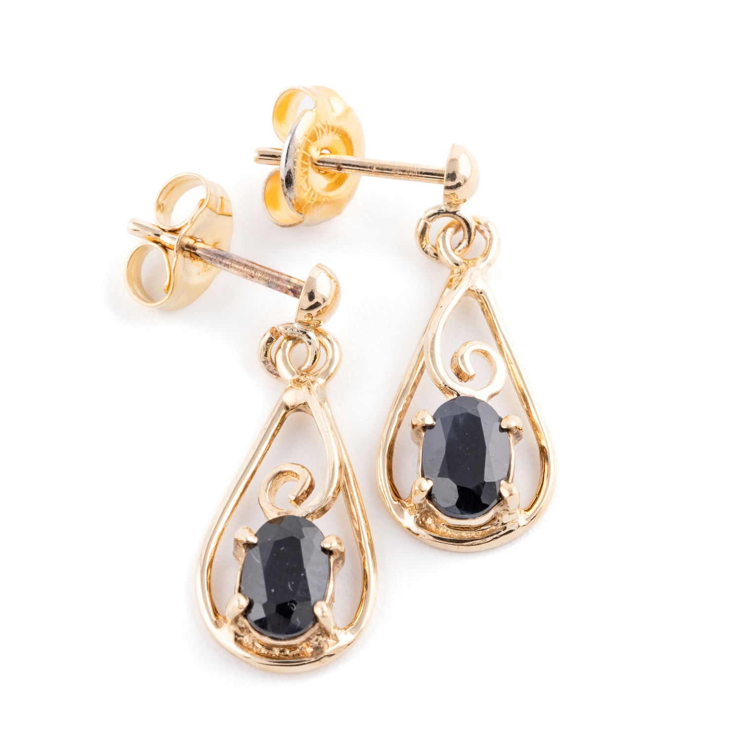 34 · Sapphire Drop Earrings 9ct