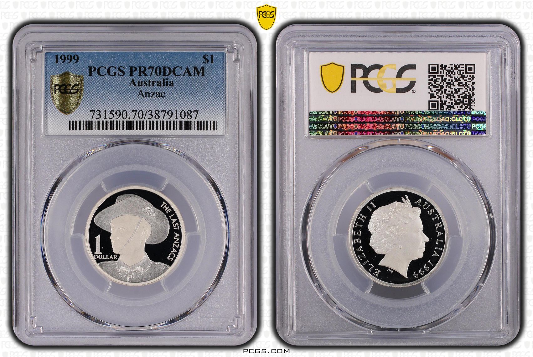 1999 Australia One Dollar, $1 Anzac PCGS - PR70DCAM POP 17/0 -087