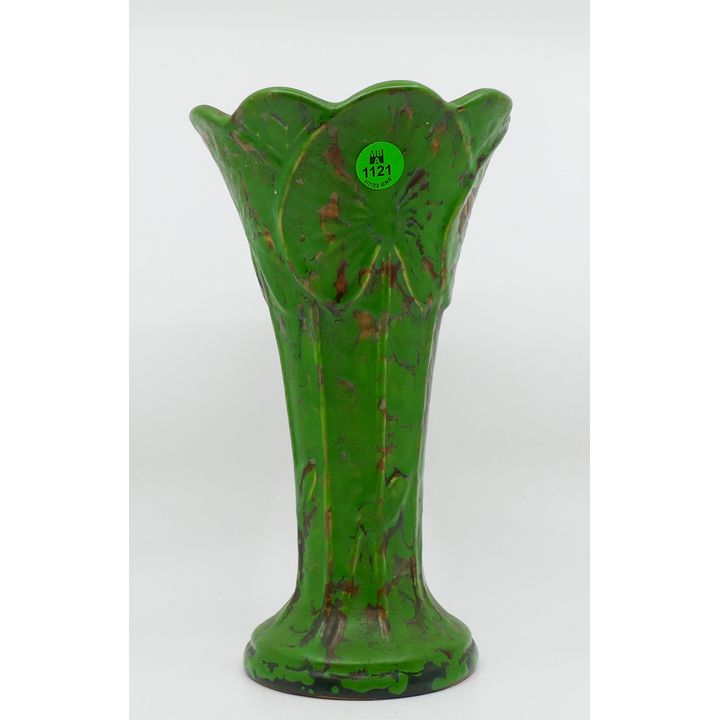 Weller Coppertone Lily Pad Pottery Vase 9.5''