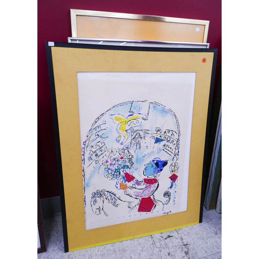 3pc Marc Chagall Lithograph Etc- largest 30x24''