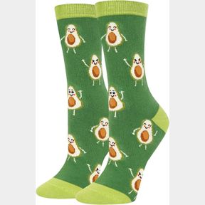 HAPPYPOP WOMEN'S PICKLE TACO SUSHI SOCKS, FUNNY PICKLE TACO AVOCADO GIFTS, NOVELTY CRAZY SILLY FOOD FRUIT SOCKS, AVOCADO GREEN, ME