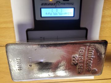UNICORE SILVER 5000G CAST BAR 99.99 PURE SILVER