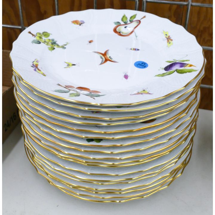 18pc Herend Fruits & Flowers Dinner Plates 10''
