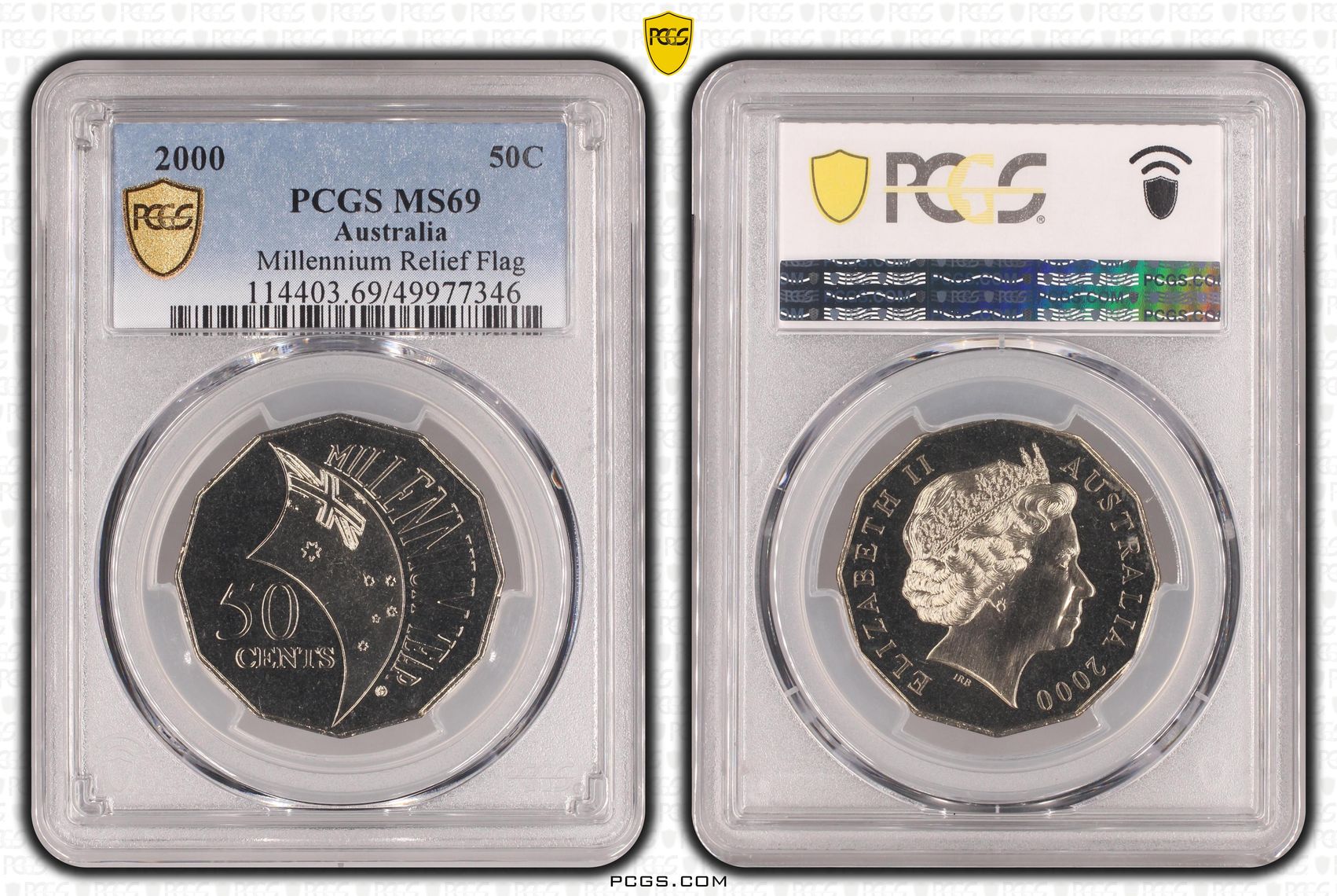 Millennium Relief Flag POP 6/0, Fifty Cent, 2000, PCGS MS69