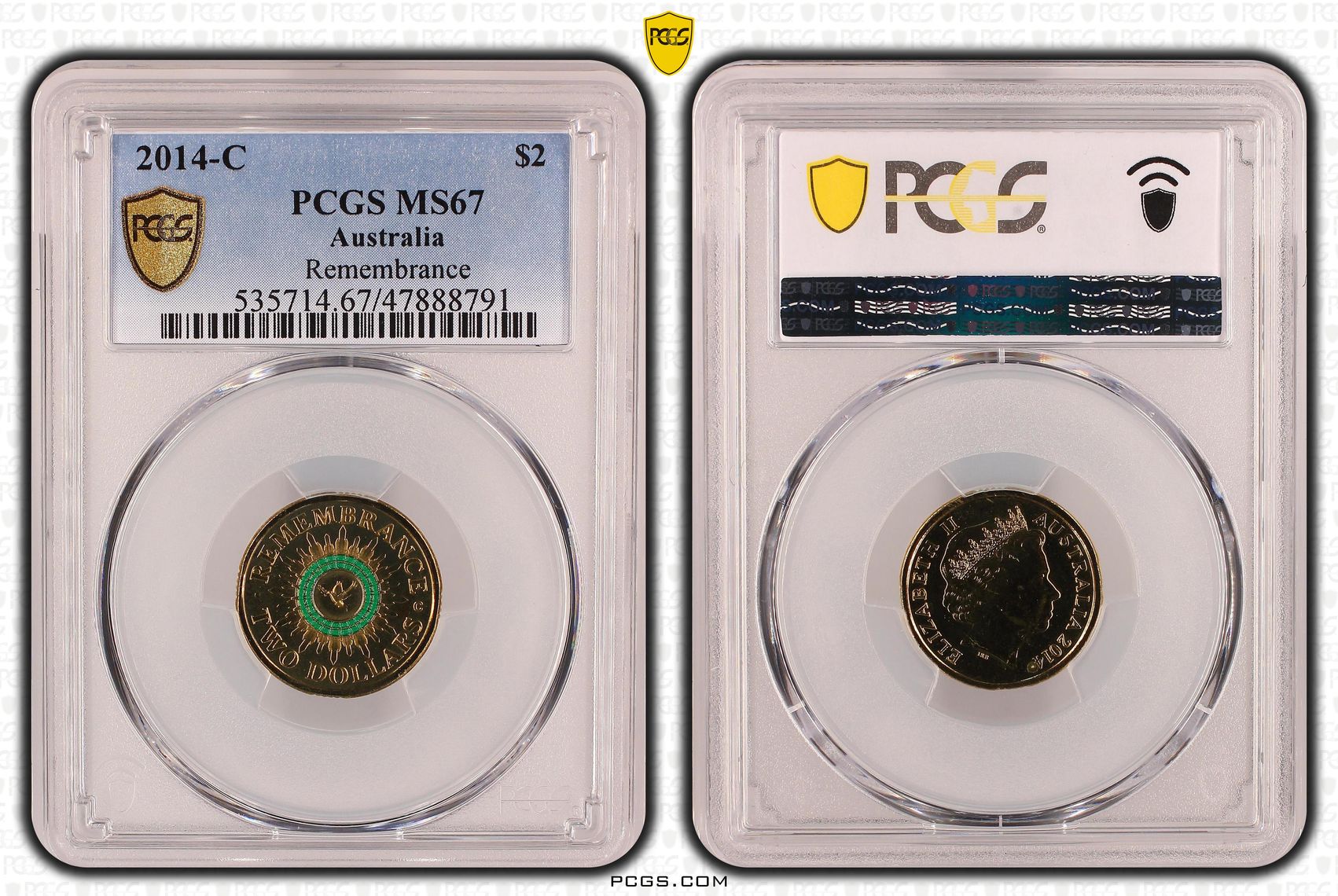 Remembrance Day Colorized , Two Dollar, 2014-C, PCGS MS67