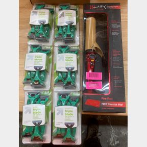 6X UP&UP TRIPLE BLADE RAZORS & CHI AIR TOURMALINE CERAMIC CURLING IRON