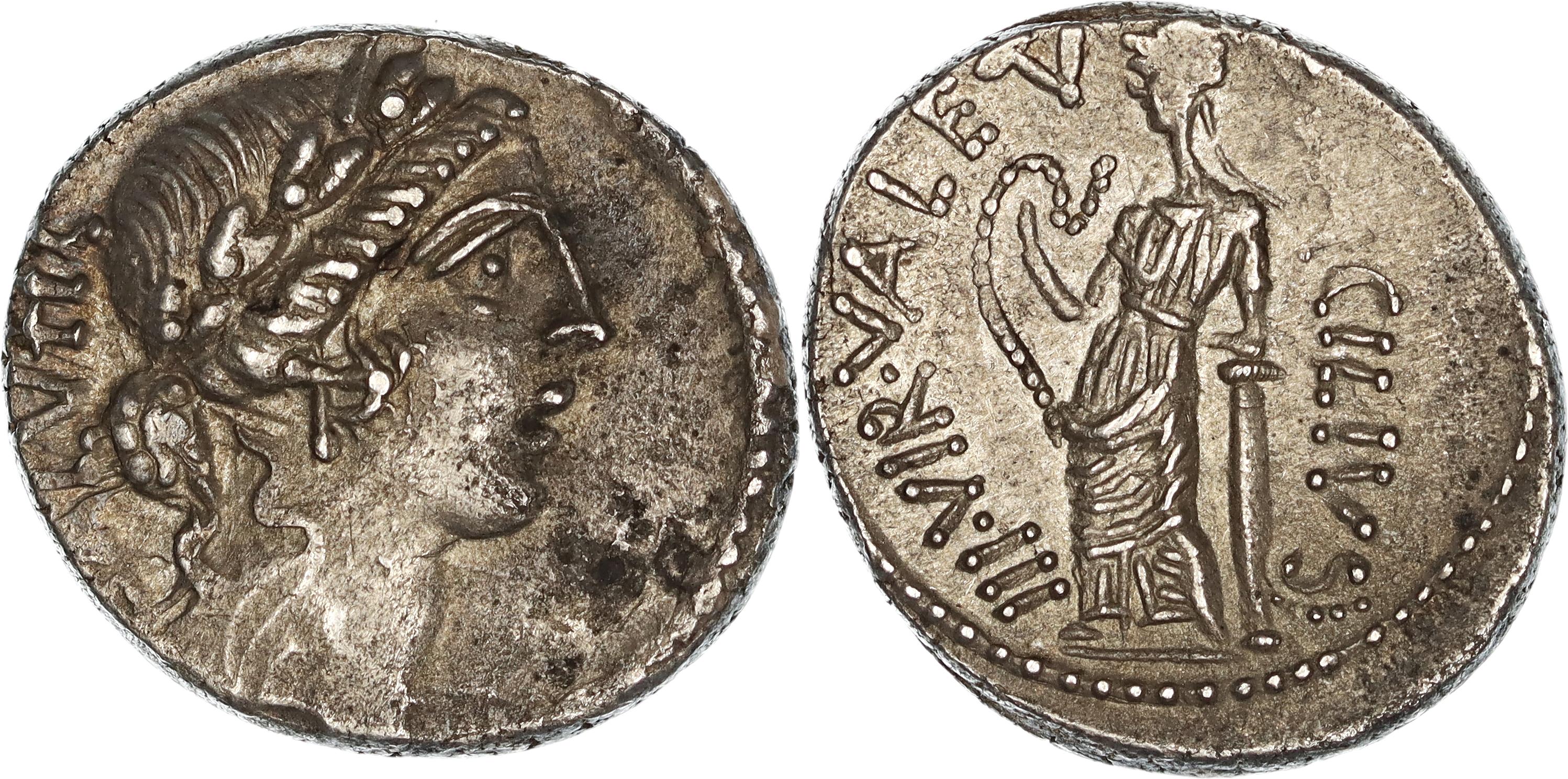 Roman Republic, Mn. Acilius Glabrio, Silver Denarius, 49 BC, VF+