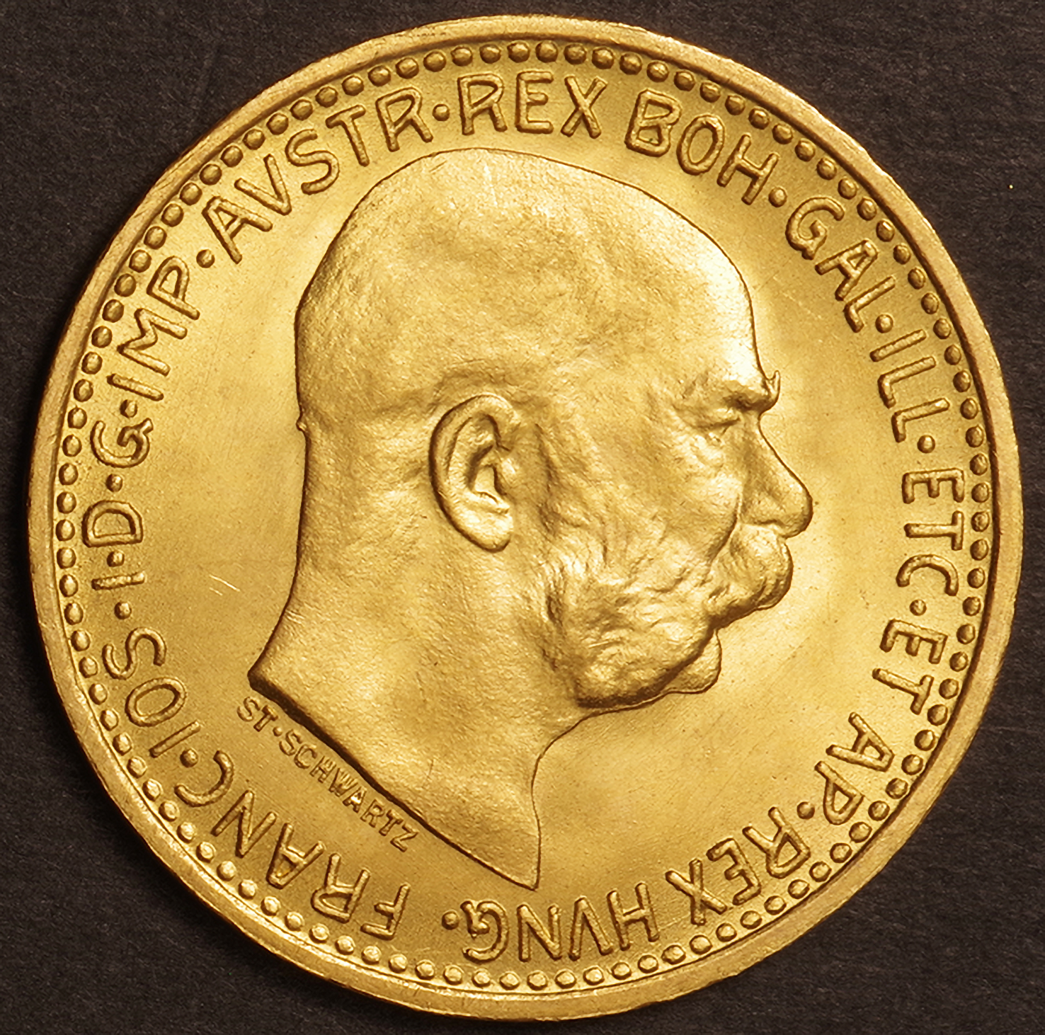 takaコイン1909年オーストリア フランツ・ヨーゼフ１世 10コロナ金貨 
