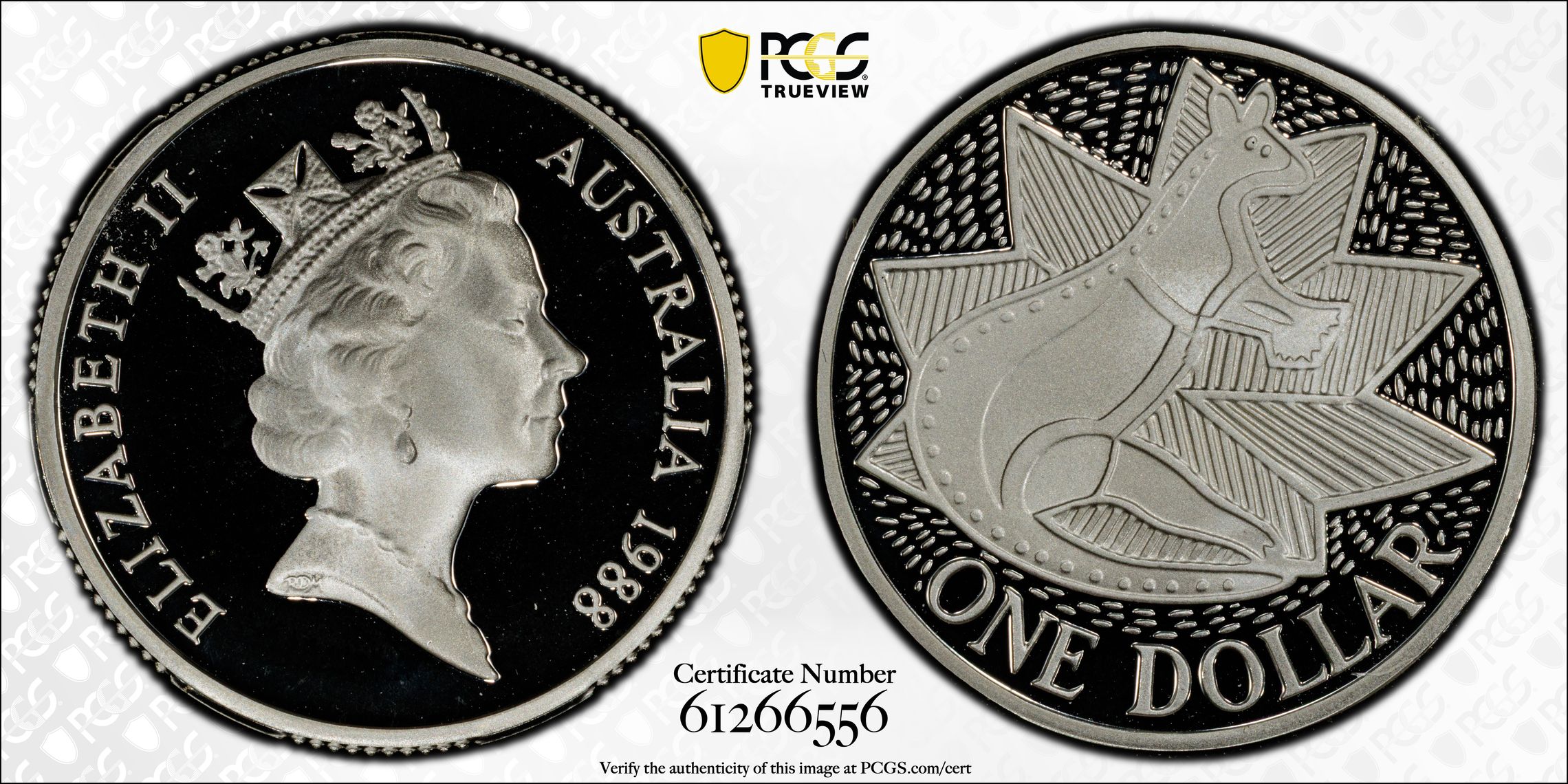Aboriginal Art Silver, One Dollar, 1988, PCGS PR69DCAM
