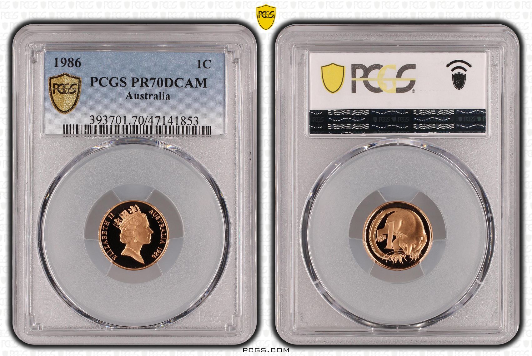 Elizabeth II, One Cent, 1986, PCGS PR70DCAM