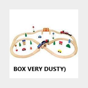 Kids Wooden Train Track Set with Accessories (BOX VERY DUSTY) | JG 51496/14 B1 (S3)