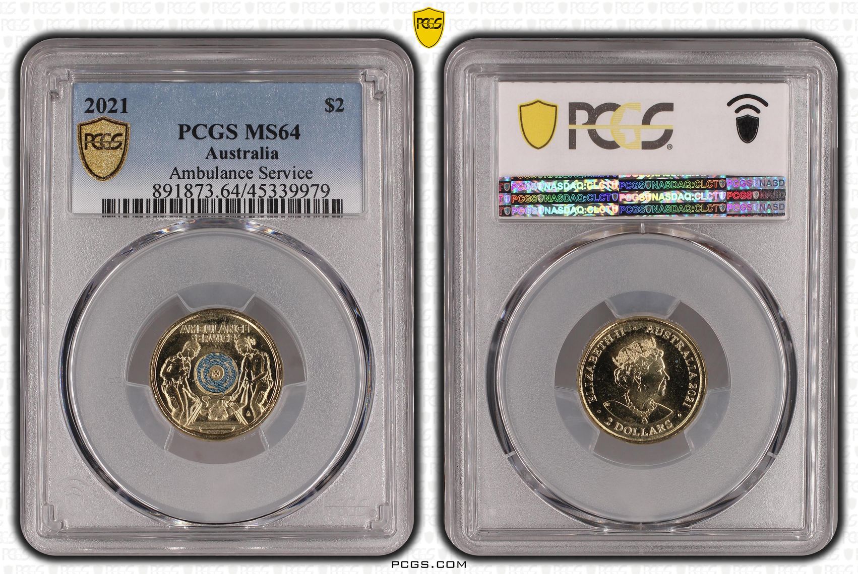 2021 Australia Two Dollar, $2 Ambulance Service PCGS - MS64 -979
