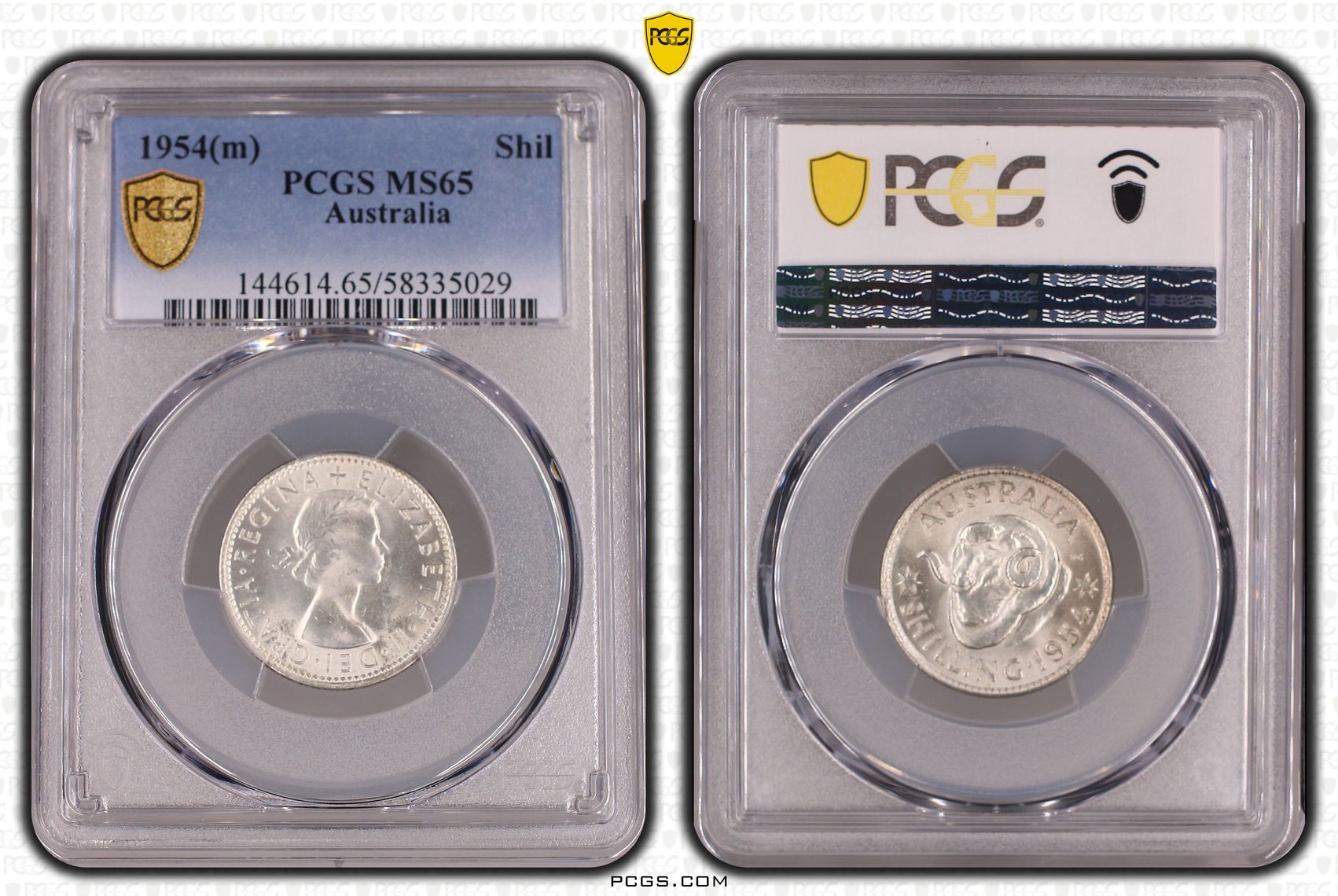 Elizabeth II, Shilling, 1954(m), PCGS MS65
