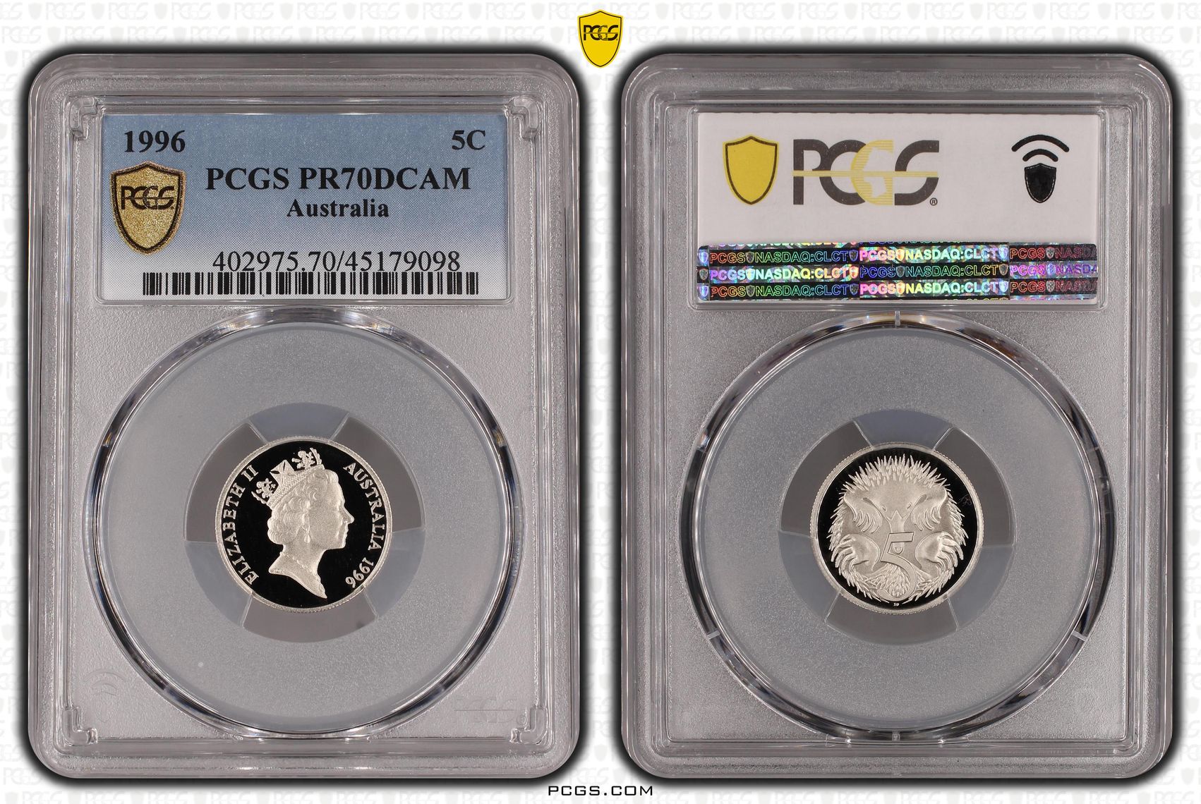 1996 Australia Five Cent, 5c PCGS - PR70DCAM POP 30/0 -098