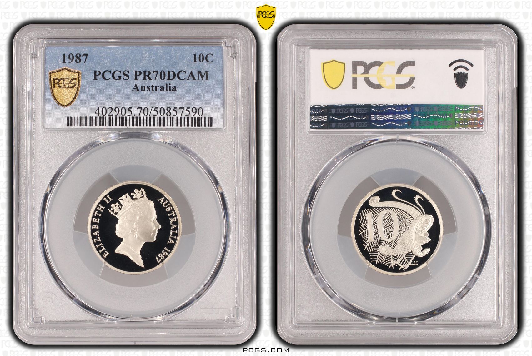 Ten Cent, 1987, Pcgs Pr70dcam