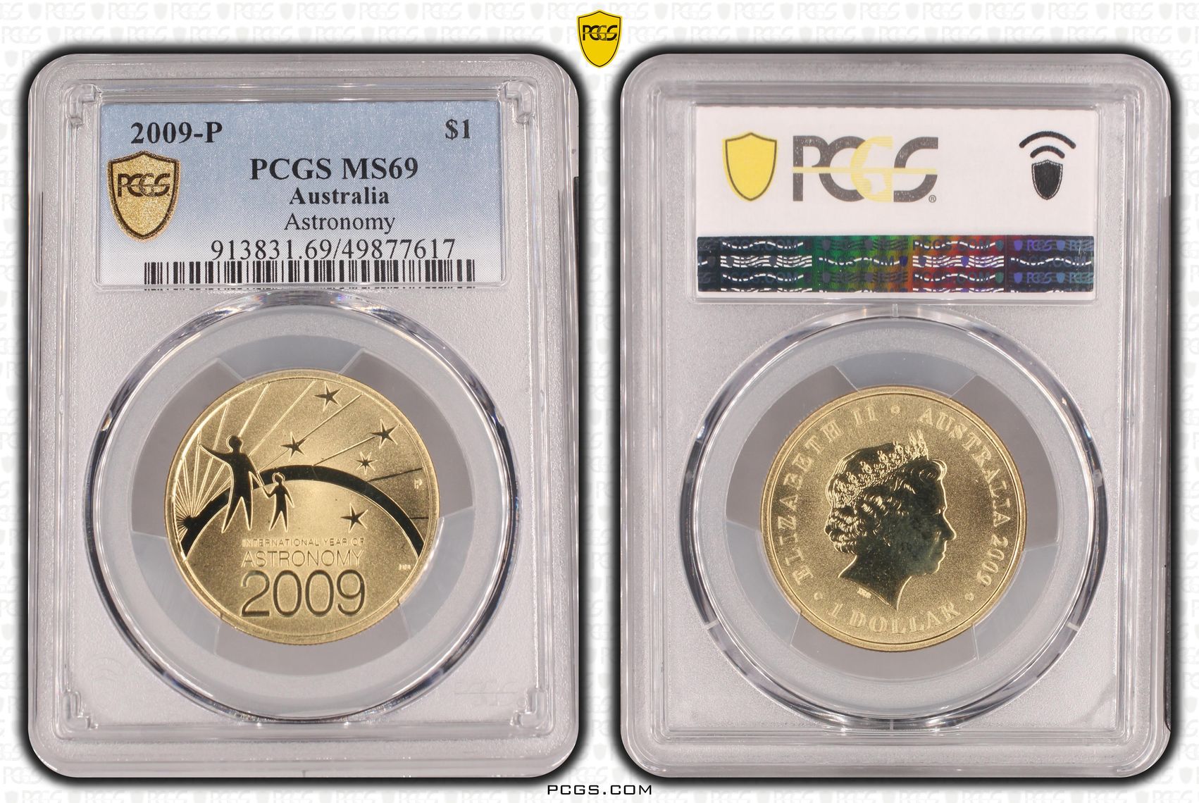 Astronomy POP 3/0, One Dollar, 2009-P, PCGS MS69