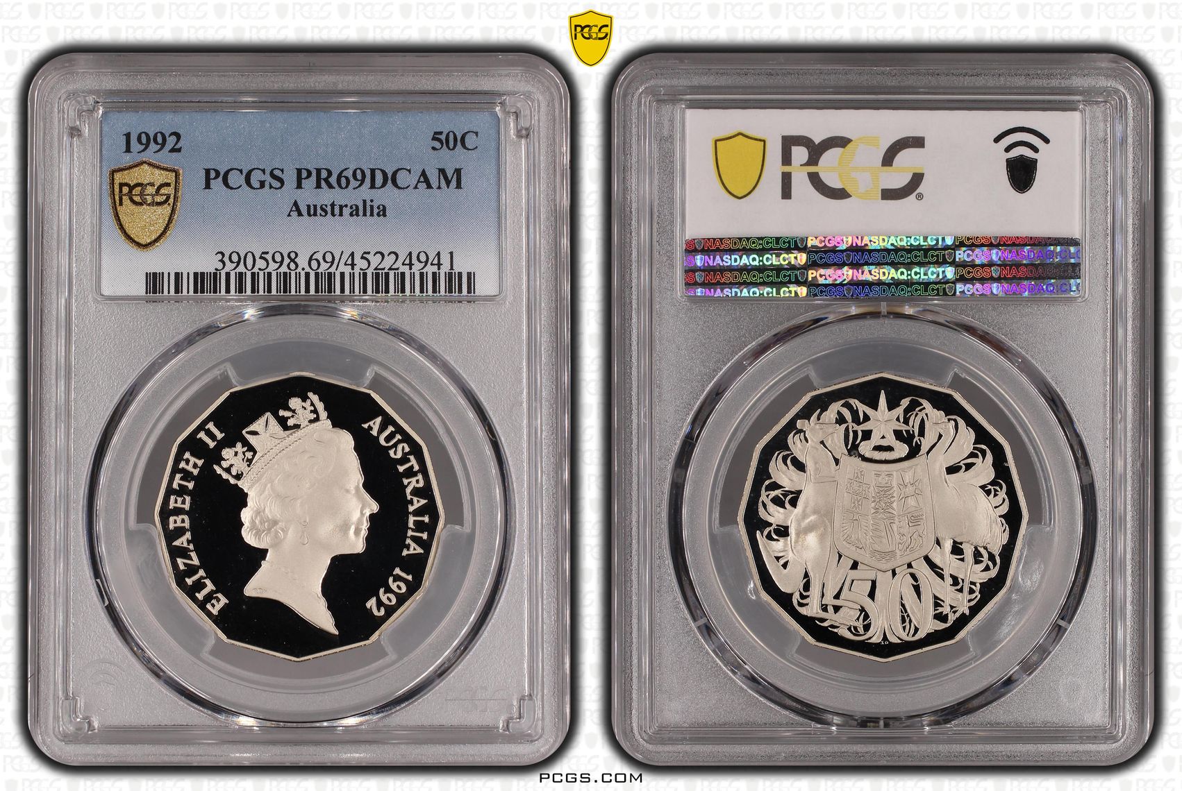 Fifty Cent, 1992, PCGS PR69DCAM