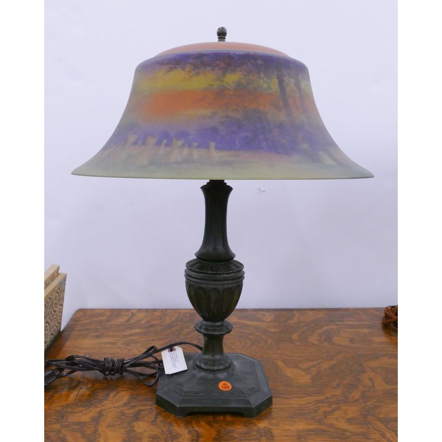 Pairpoint Haystacks Reverse Painted Table Lamp- 22x17''