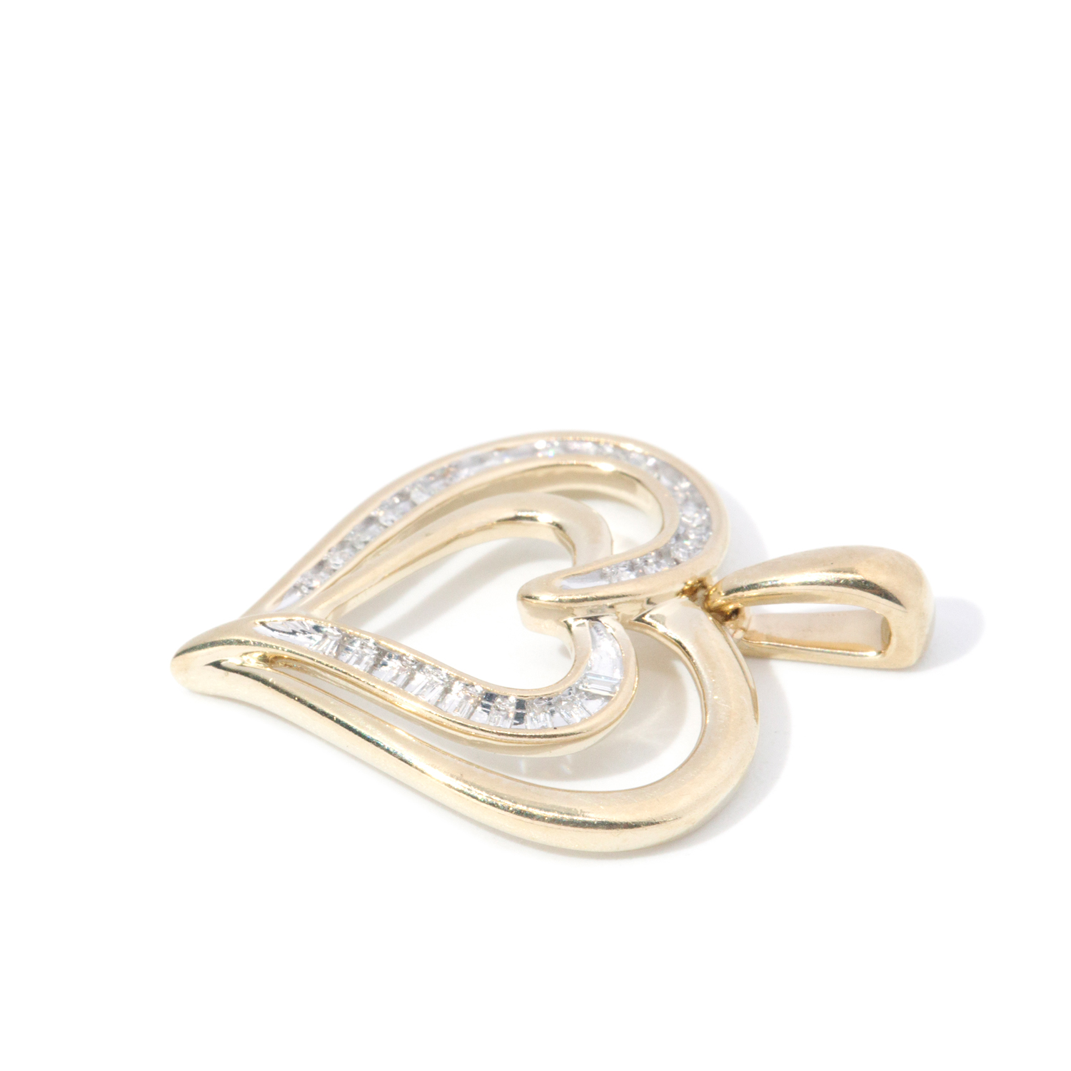 9ct Gold Diamond Heart Pendant