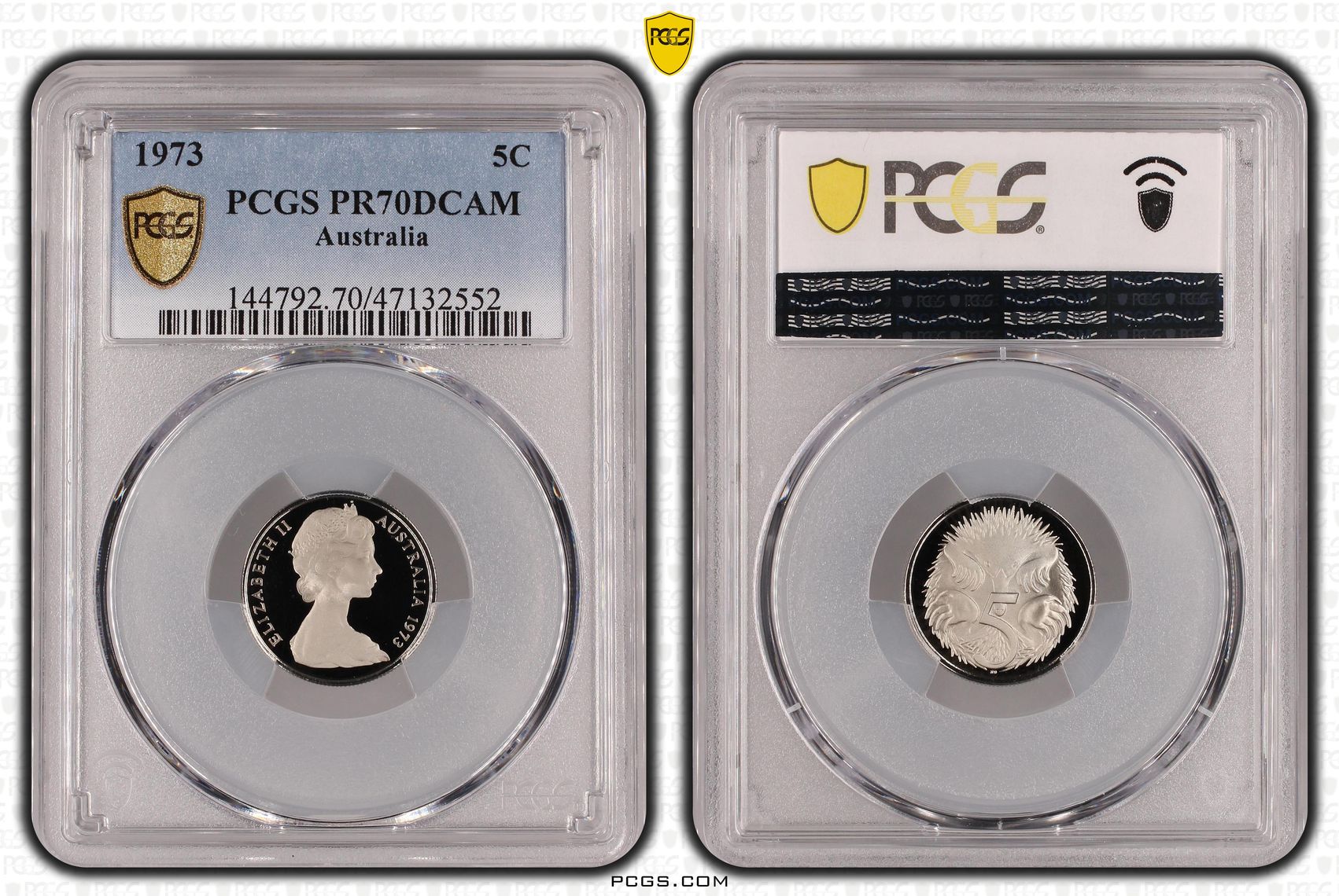 Elizabeth II, Pop 7/0, Five Cent, 1973, PCGS PR70DCAM