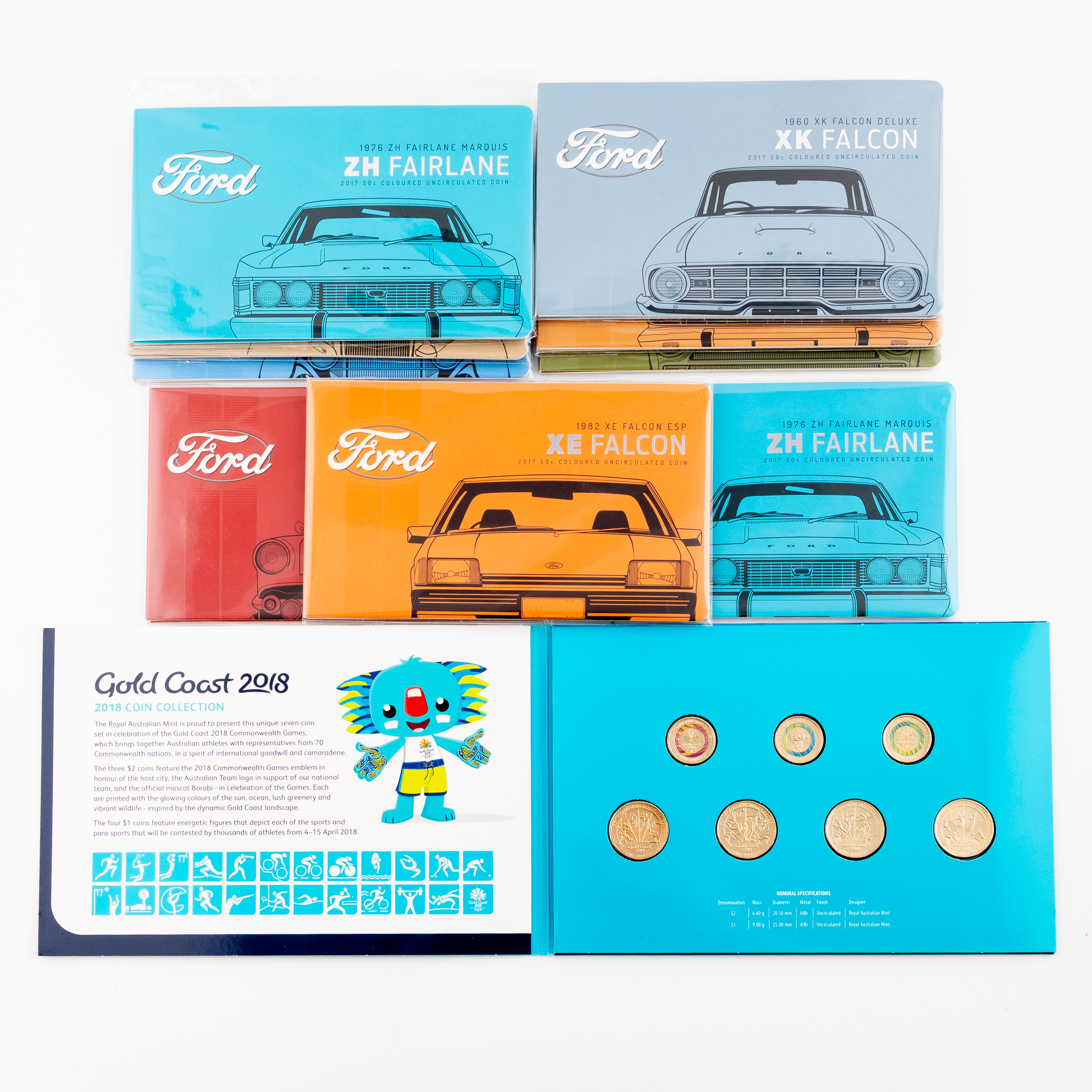 127 · Elizabeth II, Ford & XXI Commonwealth Games, Fifty Cents - Two Dollars, 2017 - 2018,  UNC