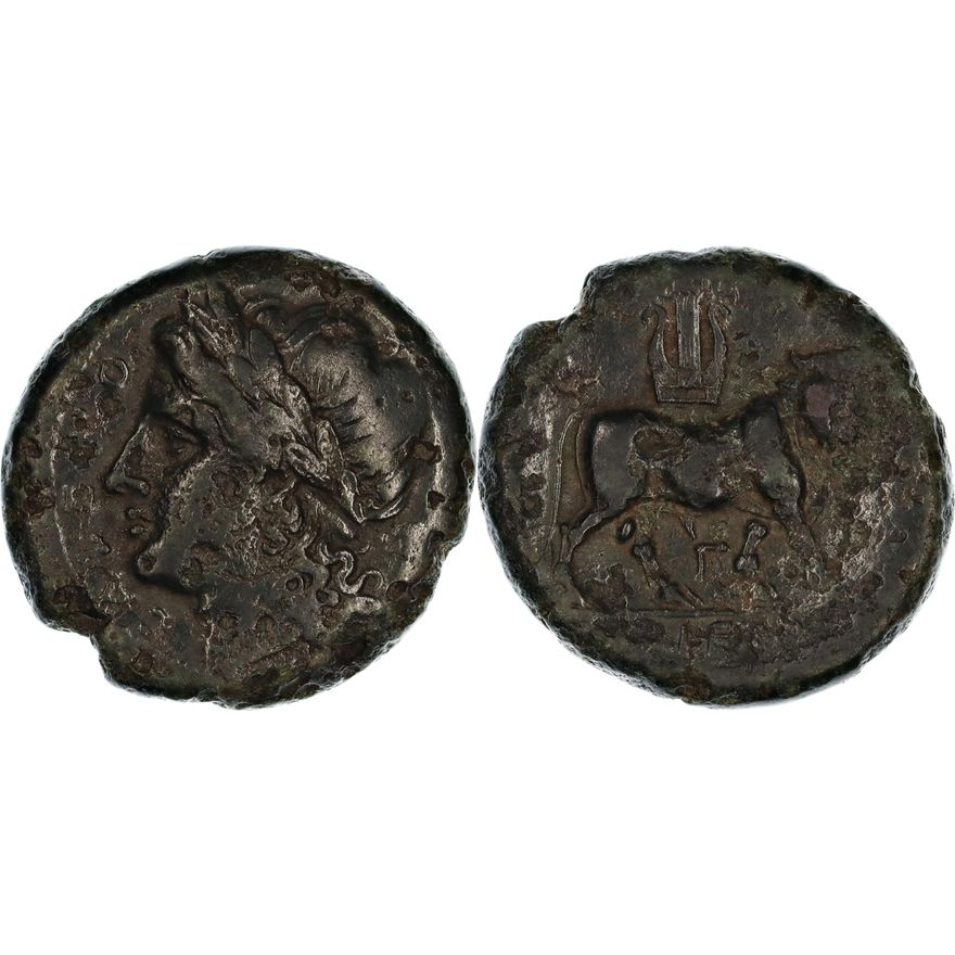 Campania, Cales, Æ Unit, 265-240 BC,  VF