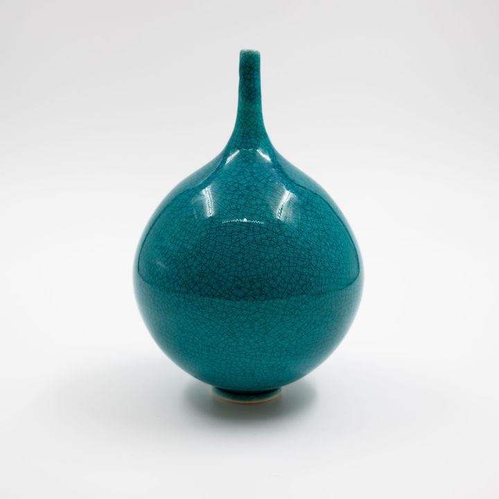 Peter Collis - Small turquoise vase