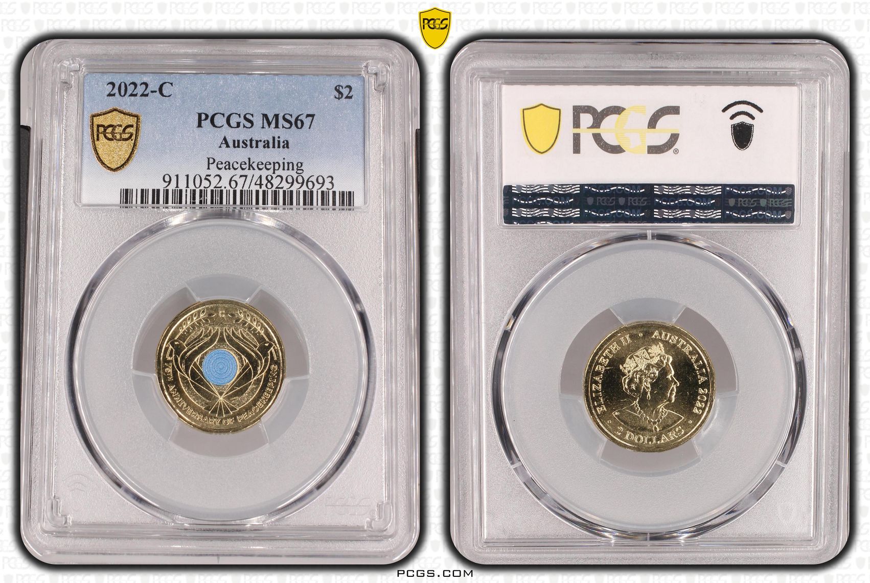 Peacekeeping Colourised, Two Dollar, 2022-C, PCGS MS67
