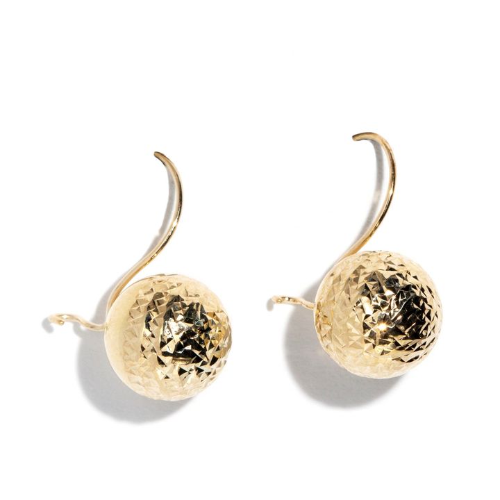 9 Carat Gold Euro Ball Earrings,
