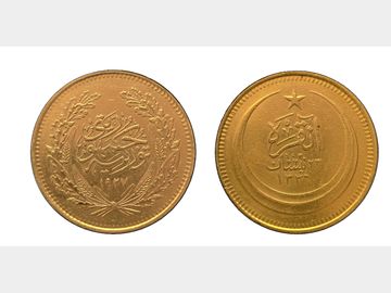 1928 TURKISH 500 GOLD KURUSH RARE