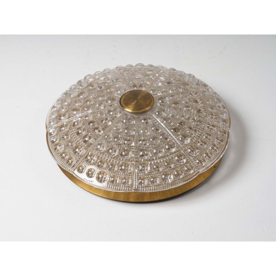 Carl Fagerlund for Orrefors - A 1950s Scandinavian mid-century flush-mounted ceiling lamp