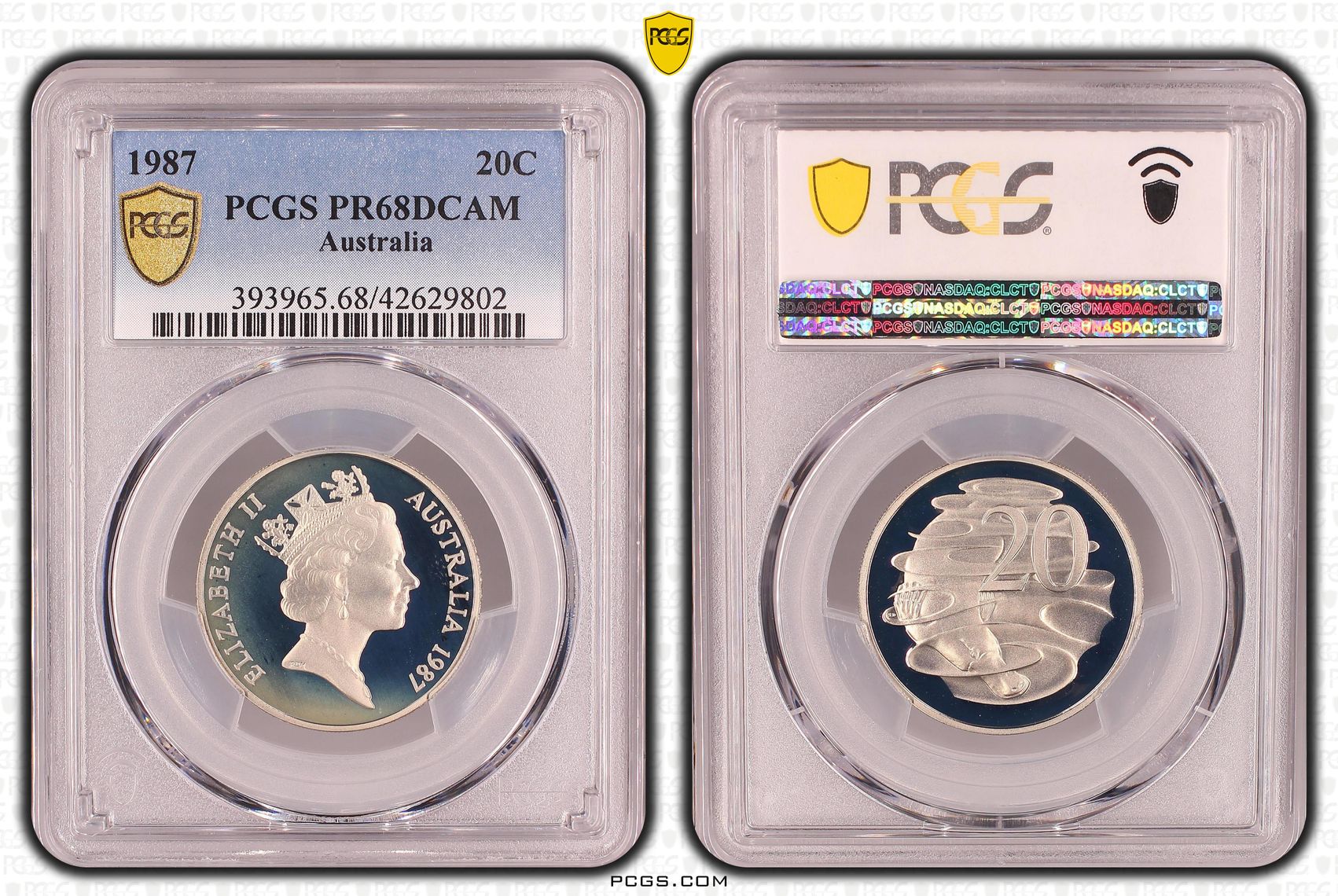 Twenty Cent, 1987, PCGS PR68DCAM