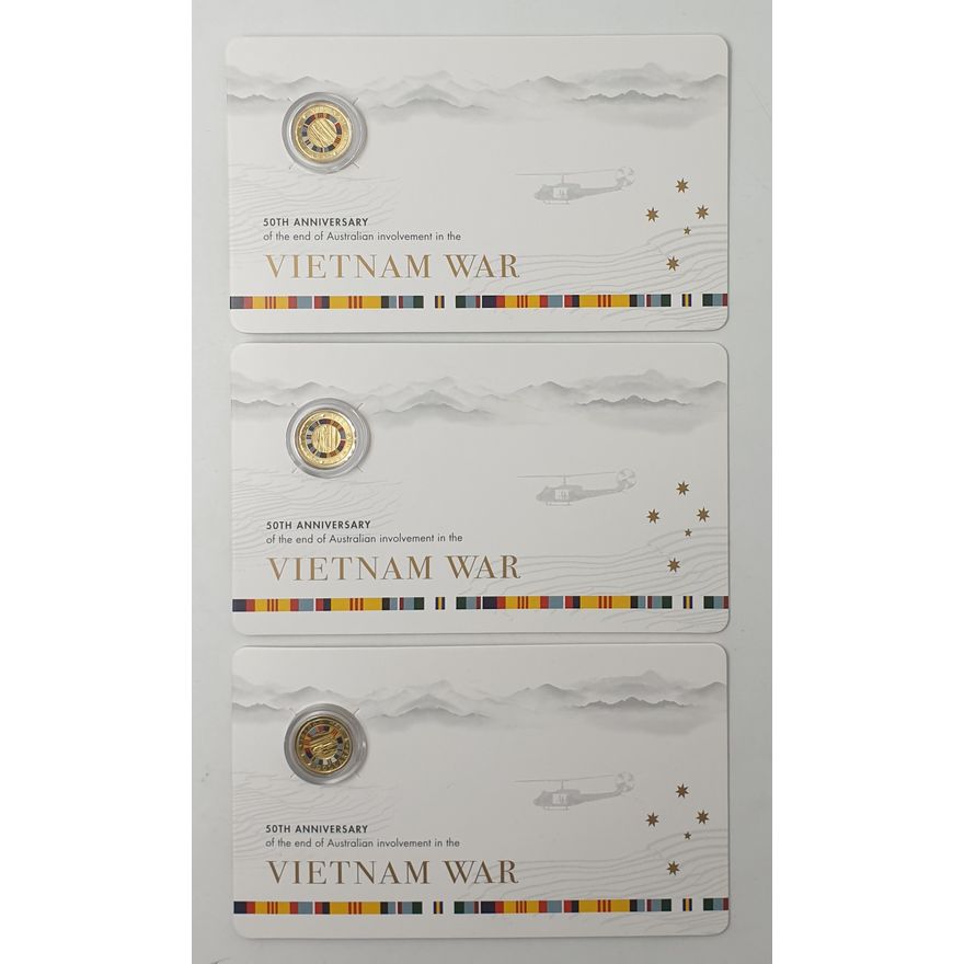 Vietnam War 'C' MM Carded Coins (x3)