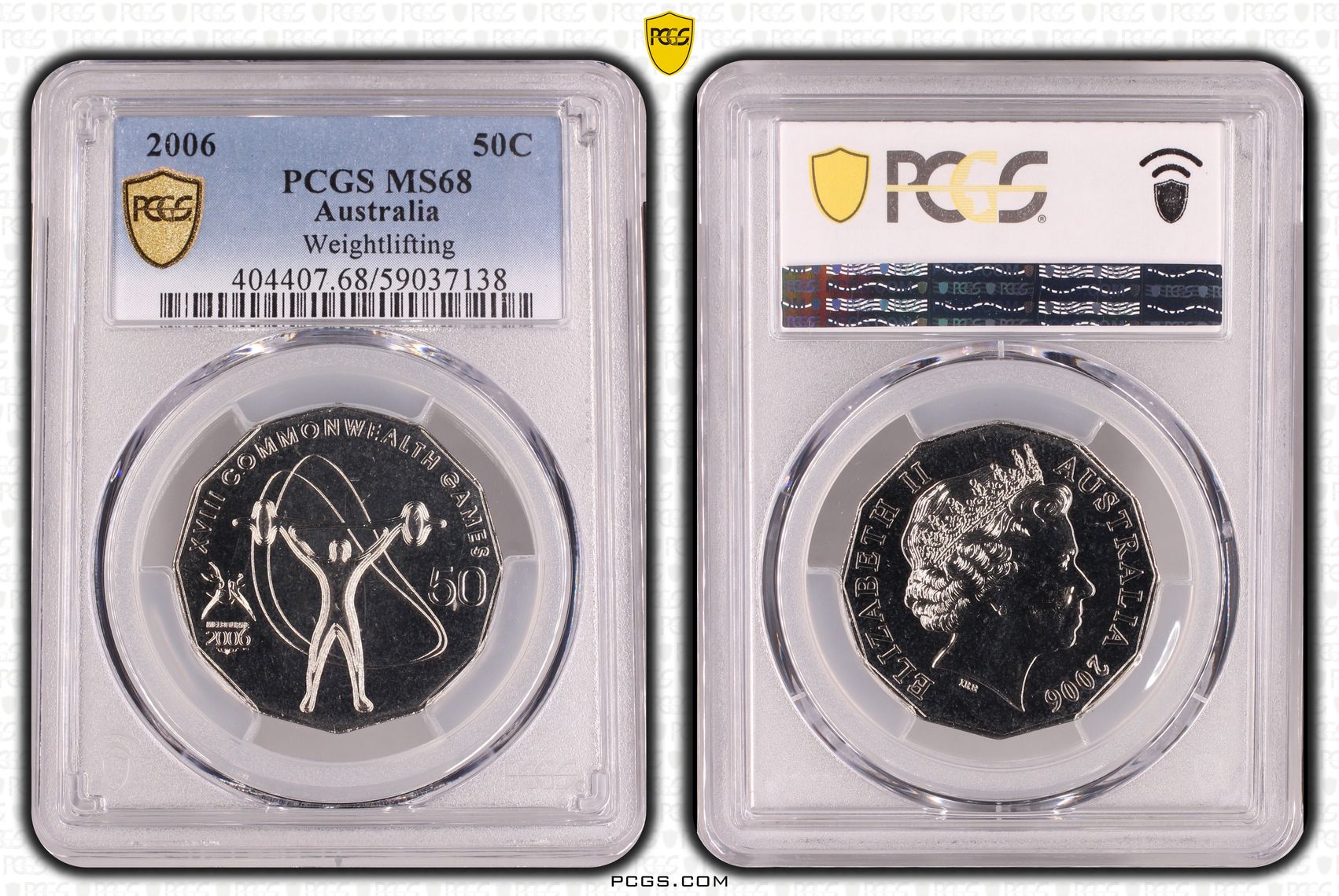 Weightlifting, POP 10/0, Fifty Cent, 2006, PCGS MS68