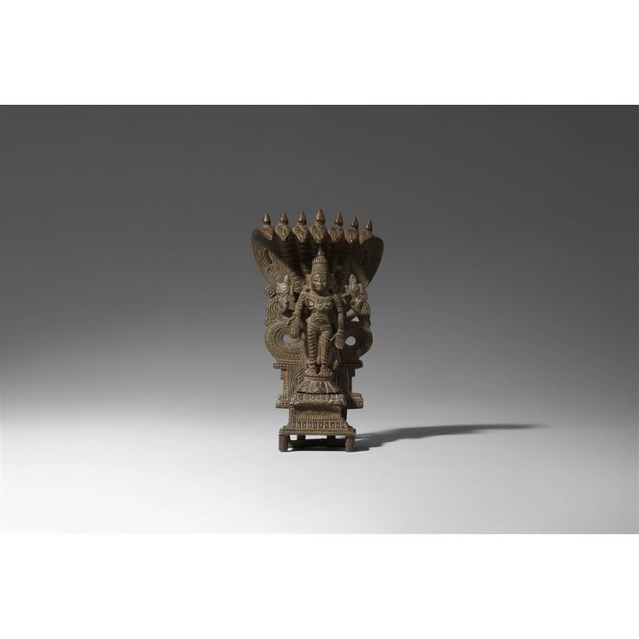 A South Indian copper alloy altar of Vishnu. Early 20th century