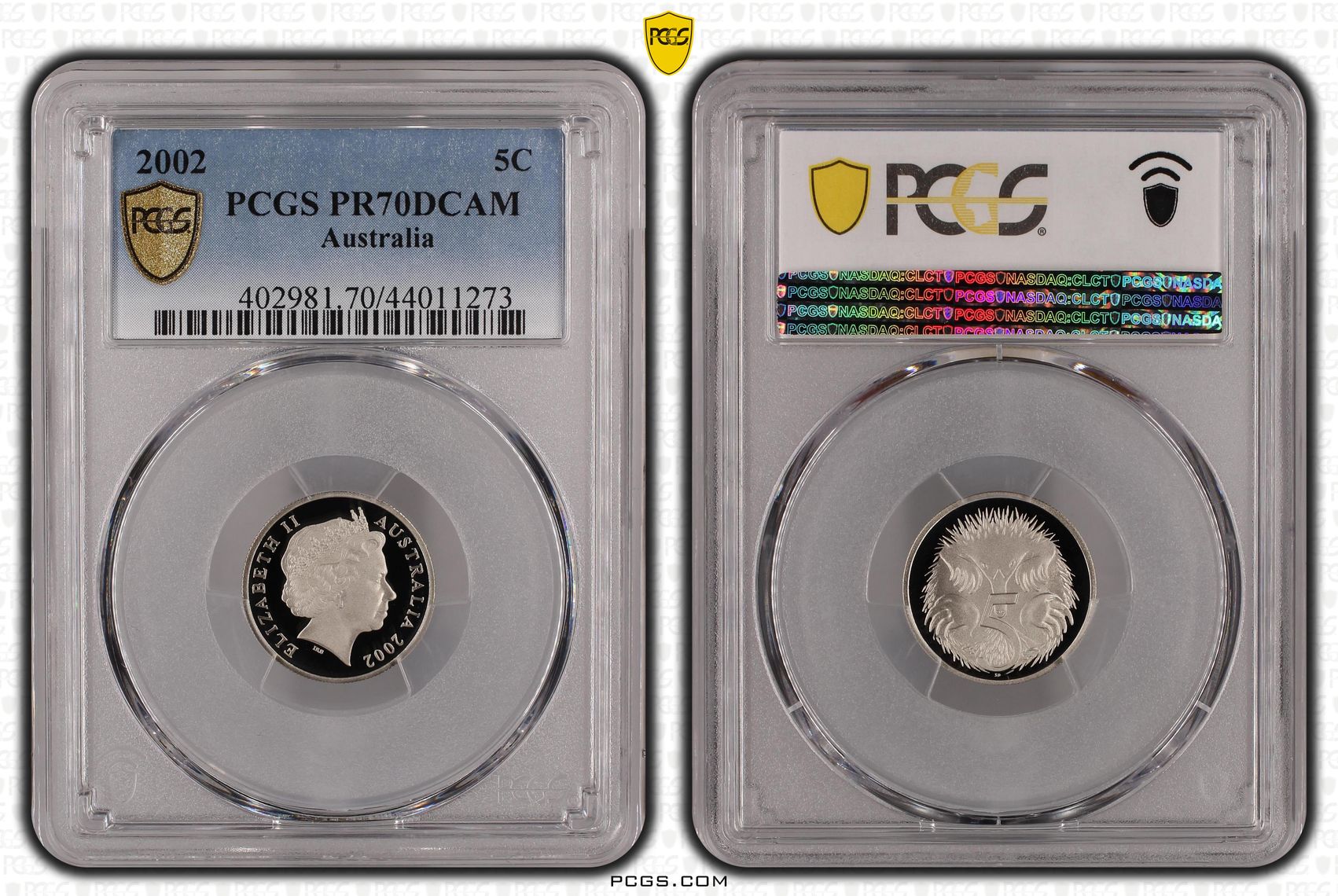 2002 Australia Five Cent, 5c PCGS - PR70DCAM POP 53/0 -273