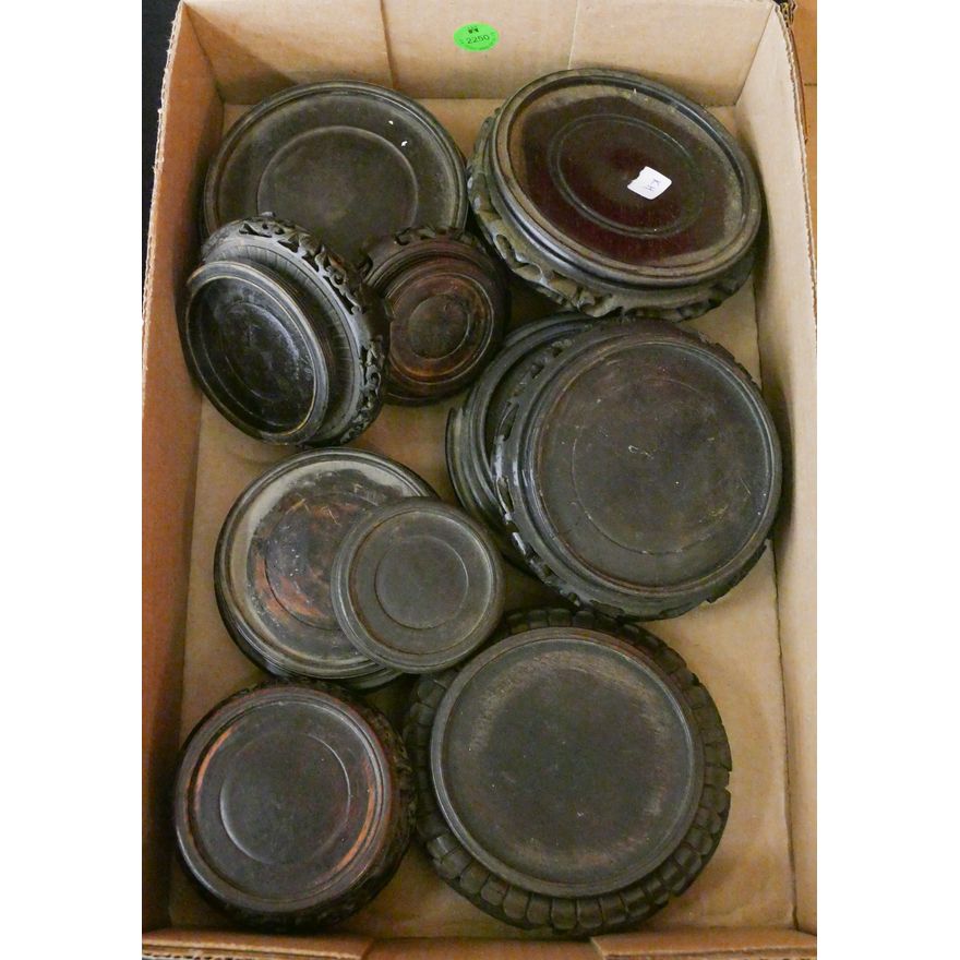 Box Old Chinese Wood Vase Stands
