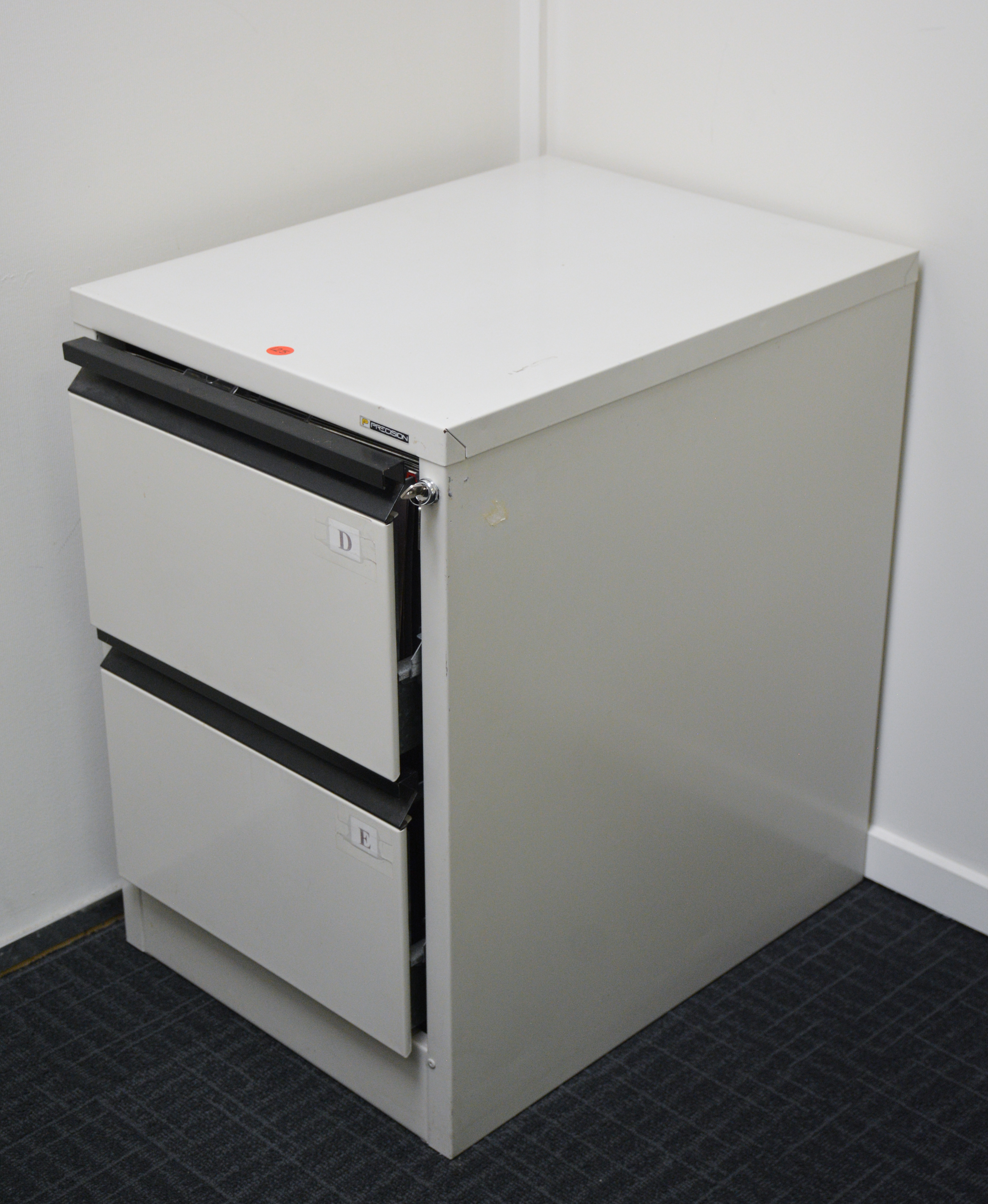 Off-White Precision Metal 2 Drawer File Cabinet — sold at auction in New Zealand for $20