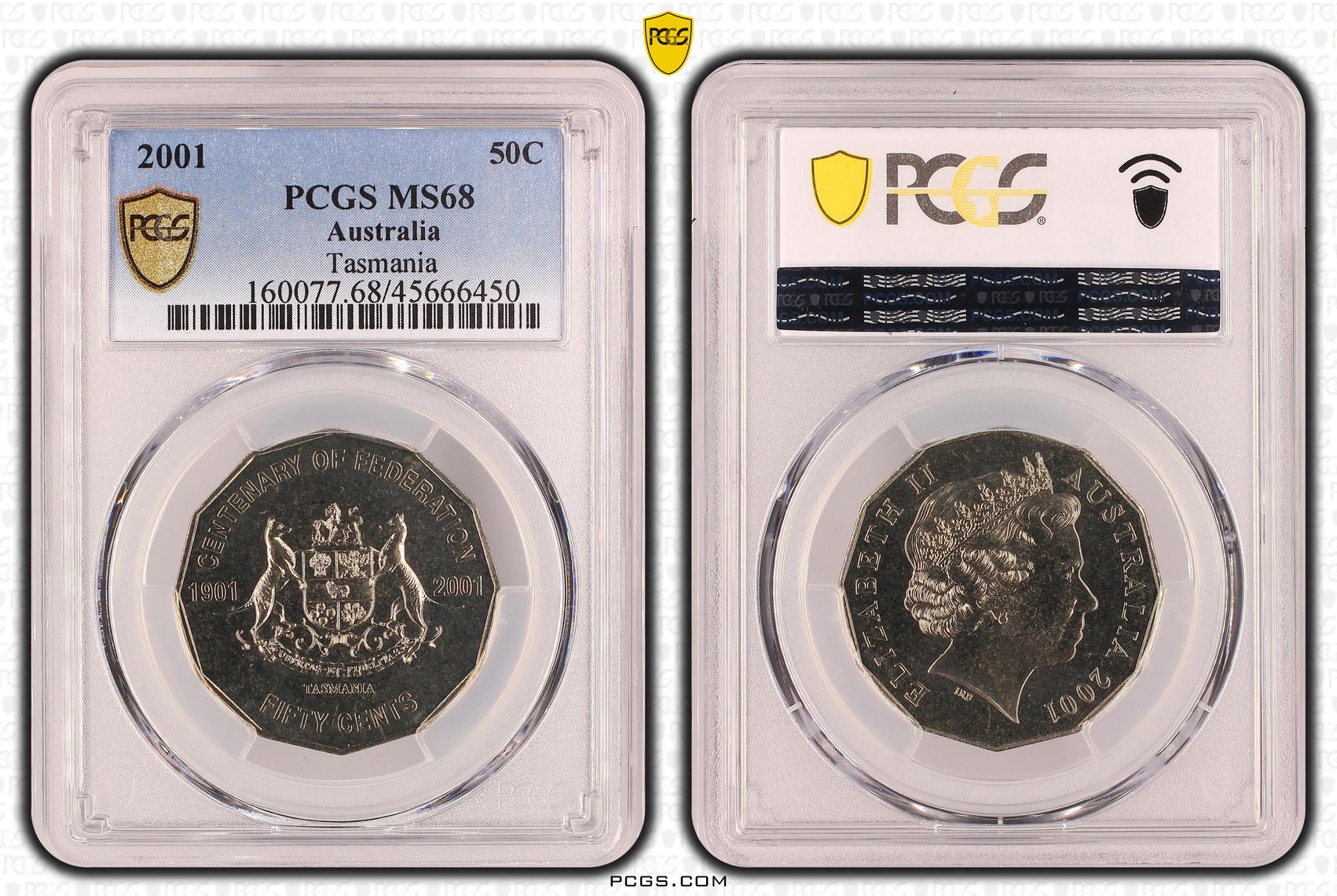 Tasmania, Fifty Cent, 2001, PCGS MS68