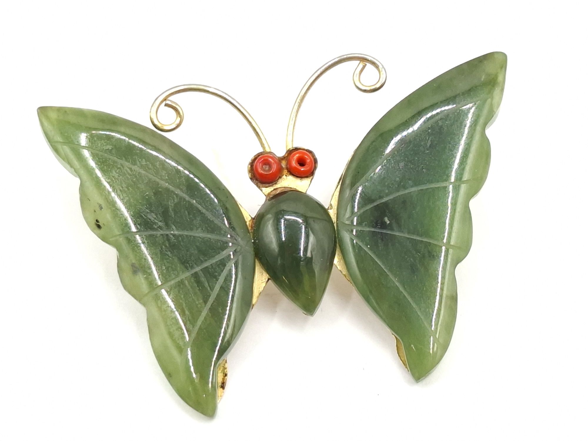 Jade Butterfly Brooch