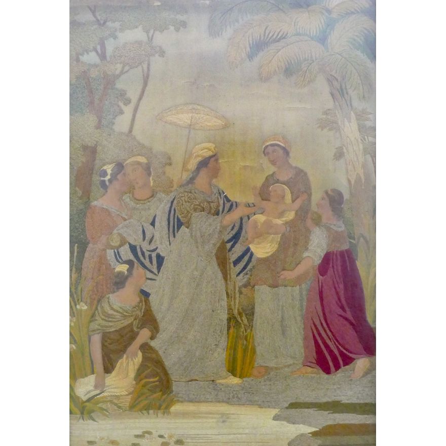Victorian Classical Scene Embroidery Framed 33.5''x25.5''